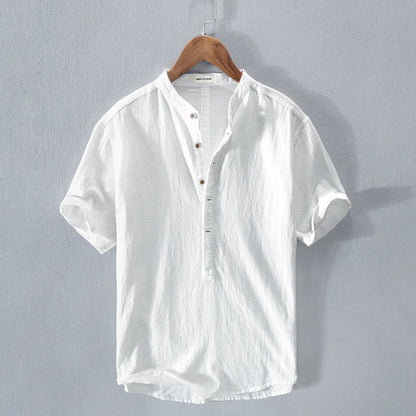 Camisa Hombre Lino Fresca Manga Corta