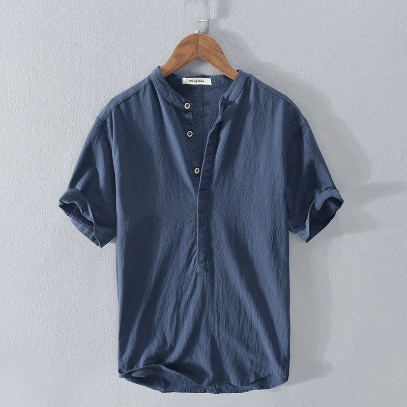 Camisa Hombre Lino Fresca Manga Corta