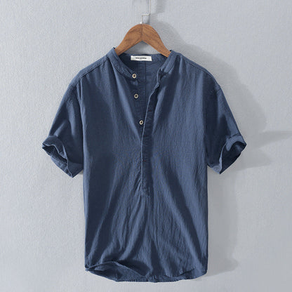 Camisa Hombre Lino Fresca Manga Corta