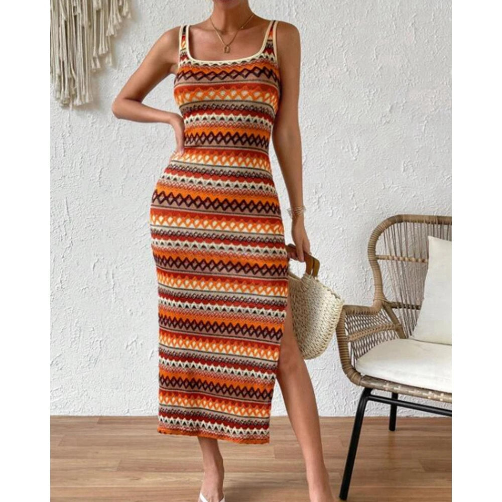Vestido Elegante Sin Mangas Femenino