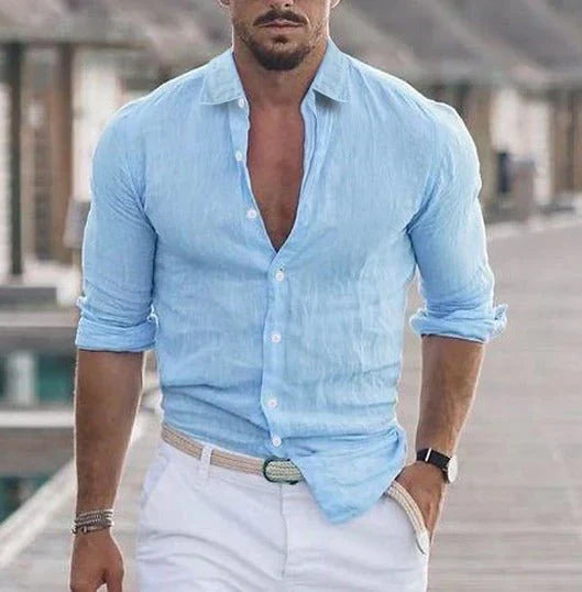 Camisa Lino Fresca Estilo Verano