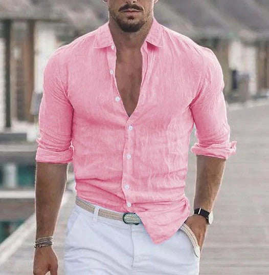Camisa Lino Fresca Estilo Verano