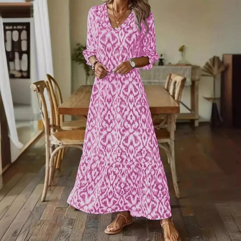 Vestido Mujer Verano Escote V Elegante