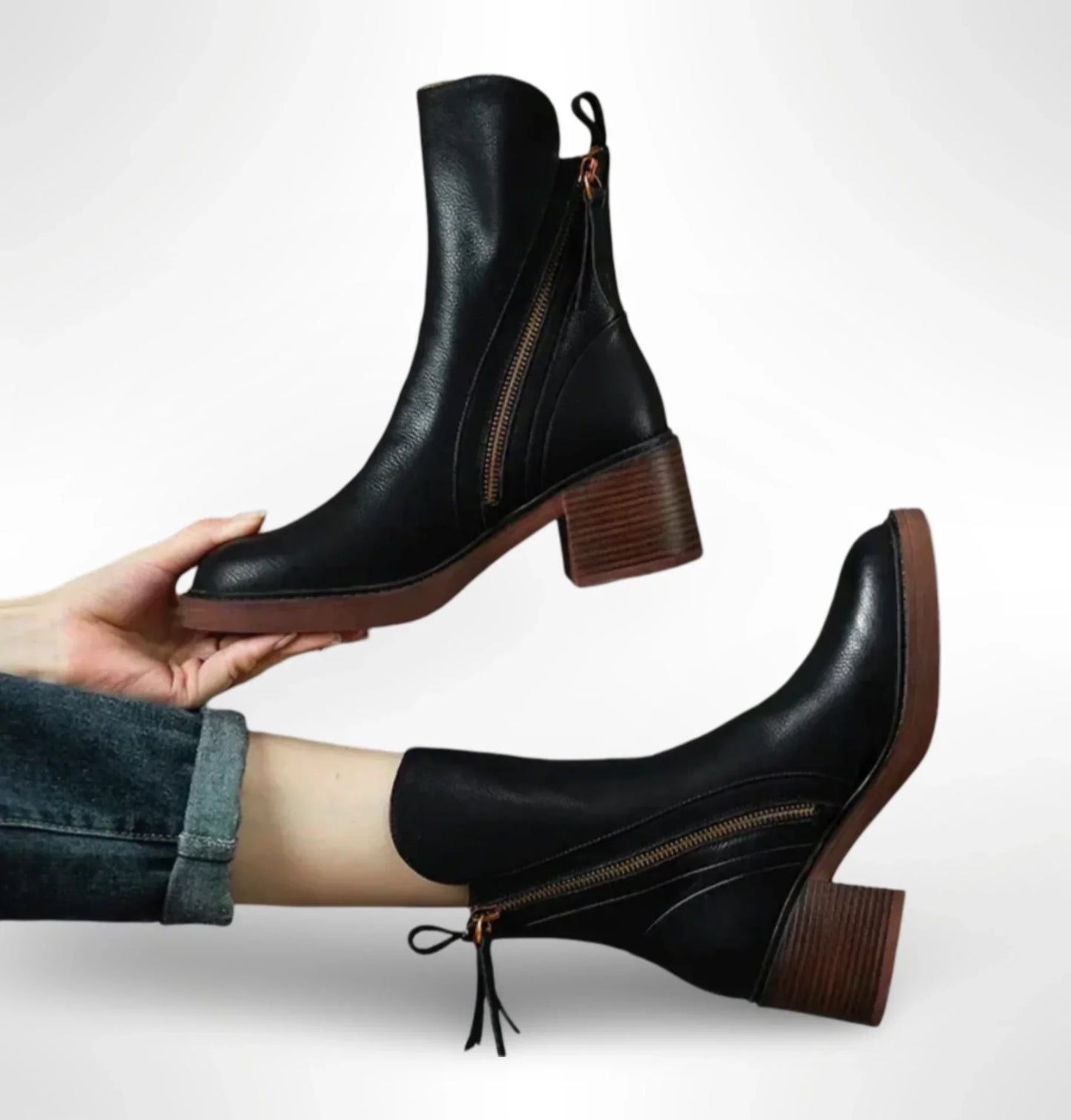 Botas Mujer Piel Sintética Cremallera Lateral - Vestiria