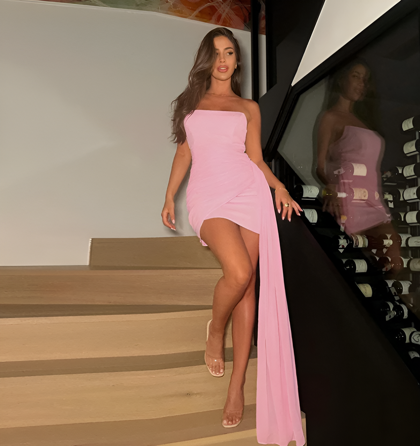Vestido sin tirantes Elegante Verano