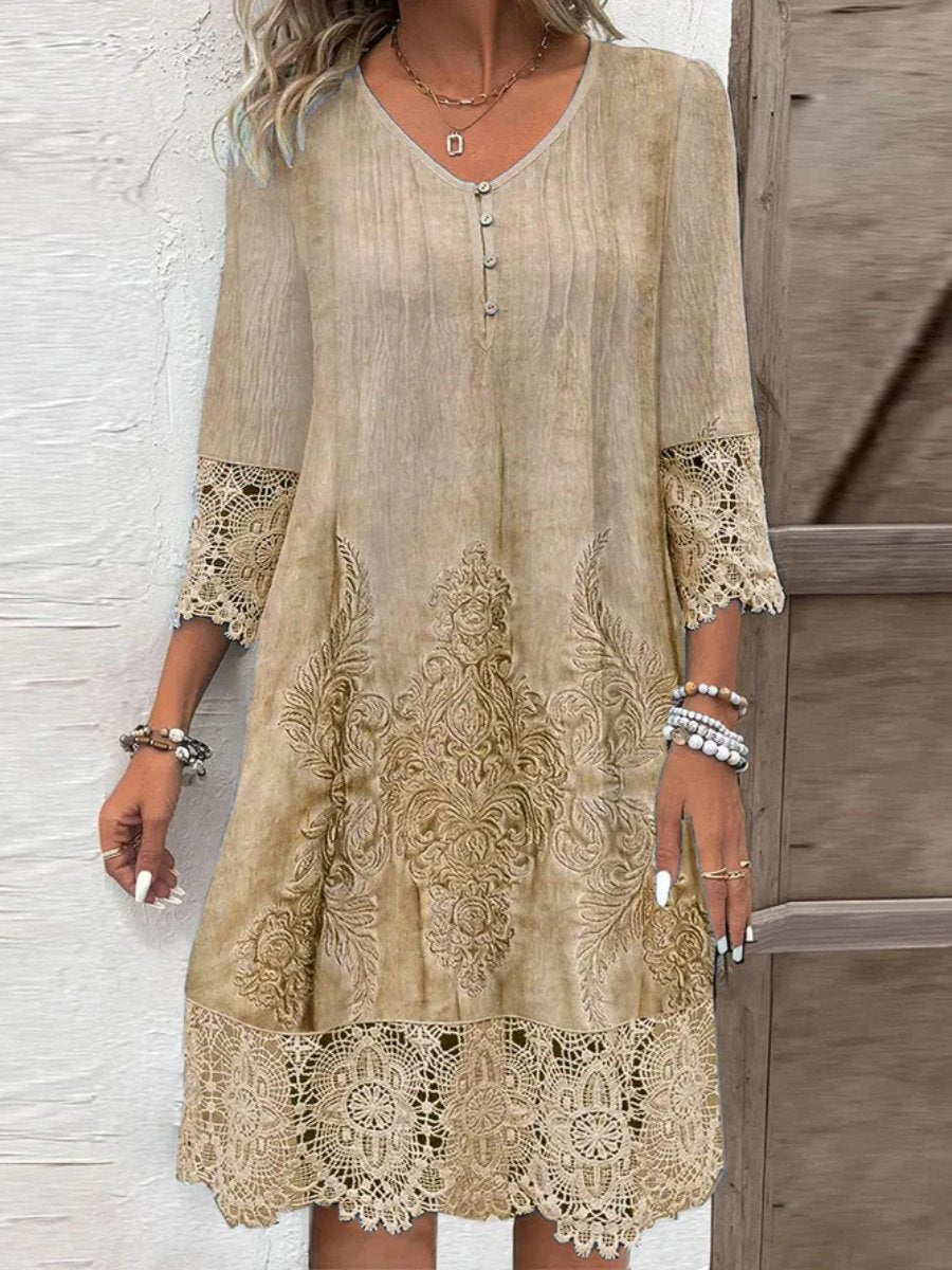 Vestido Encaje Floral Elegante