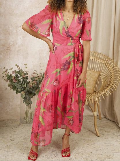 Vestido Midi Floral Elegante de Mujer - Vestiria