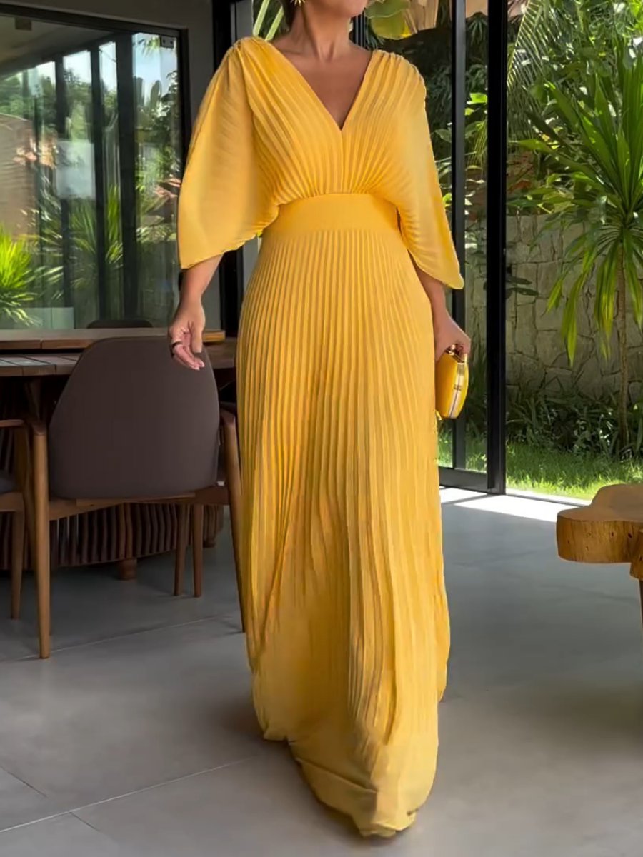 Vestido Ligero Canalé Escote en V - Vestiria