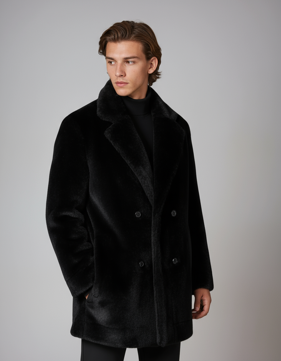 Abrigo Hombre Invierno Cuello Pelo Ajustable