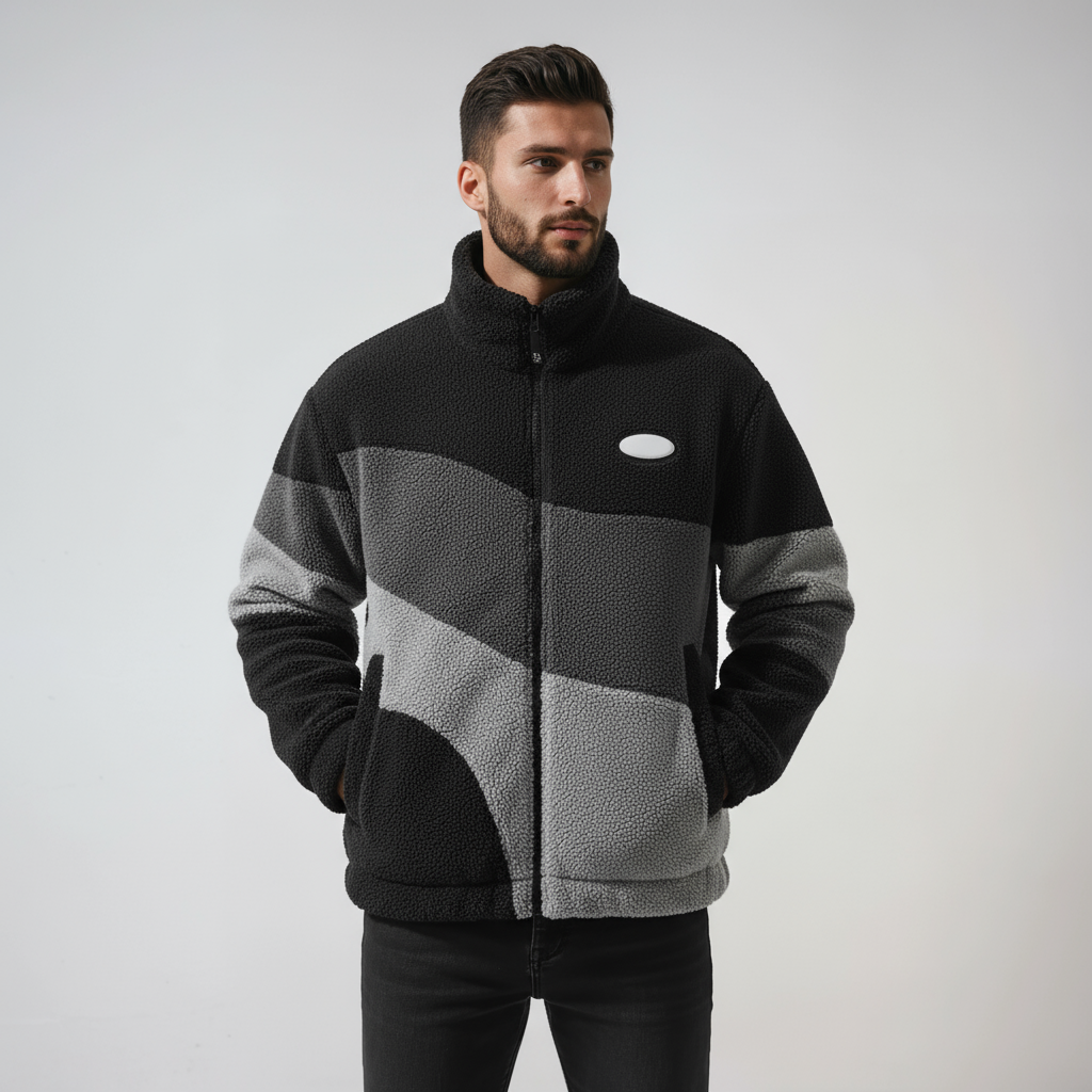Chaqueta Hombre Vintage Tejido Polar Abrigado