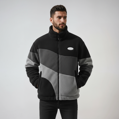 Chaqueta Hombre Vintage Tejido Polar Abrigado