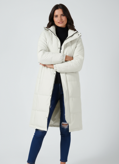Abrigo Invernal Acolchado Mujer Capucha Cálido