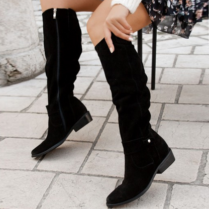 Botas Cuero Mujer Altas Estilo Urbano
