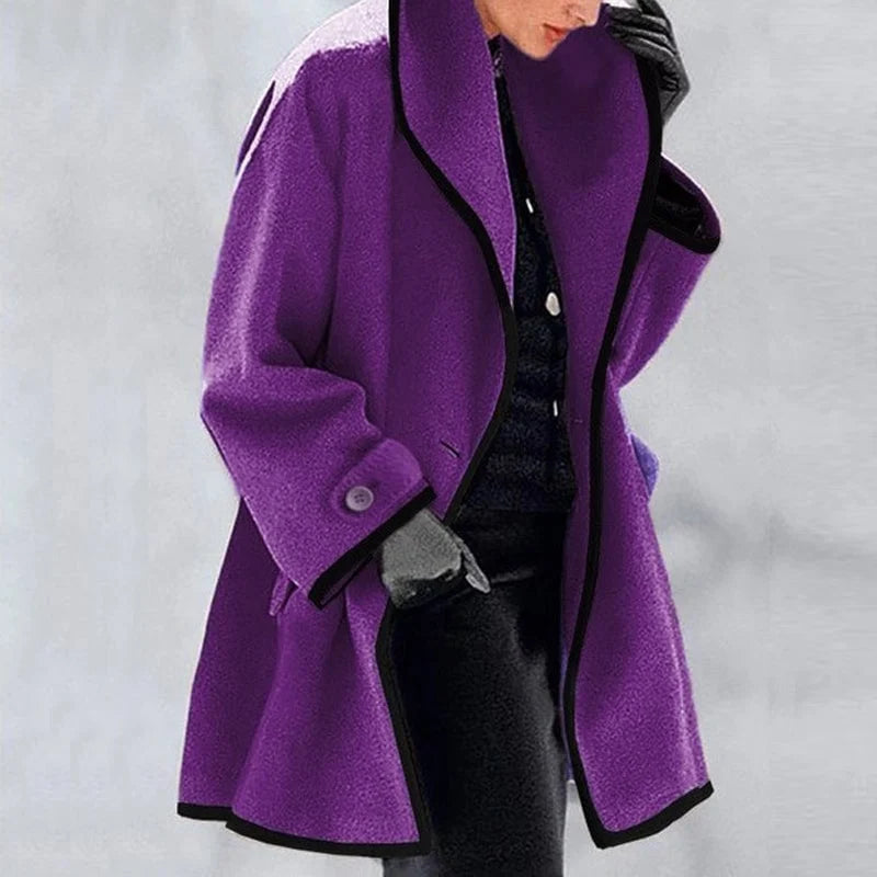 Chaqueta Oversize Mujer con Ribetes Coloridos