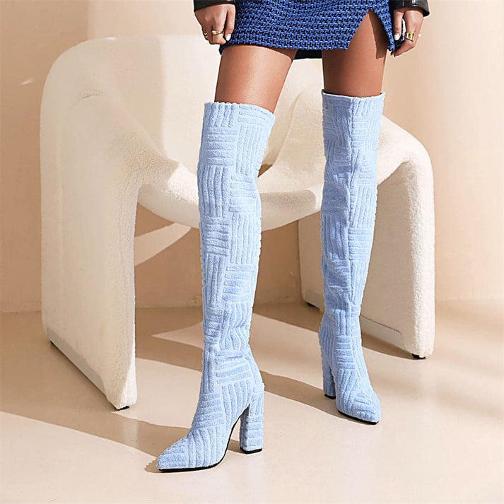 Botas Mujer Altas Piel Texturizada - Vestiria