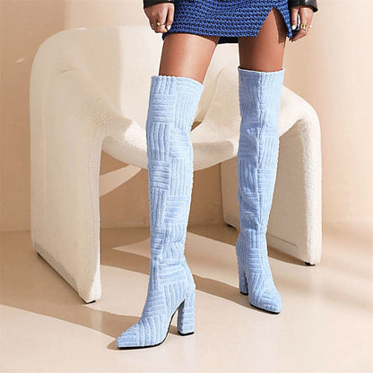 Botas Mujer Altas Piel Texturizada - Vestiria