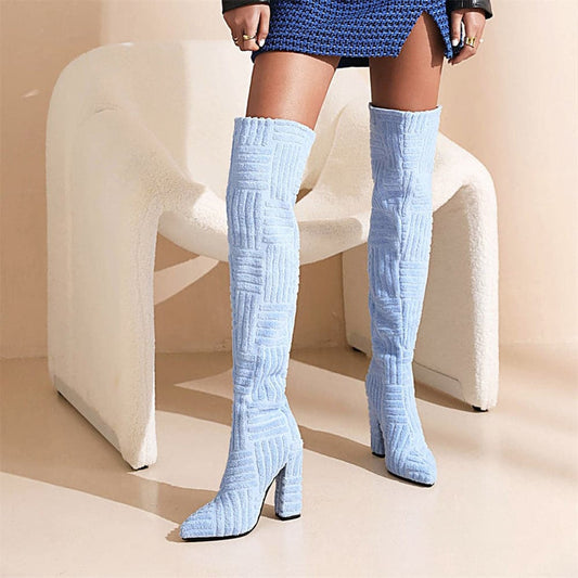 Botas Mujer Altas Piel Texturizada - Vestiria