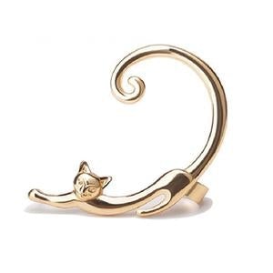 Pendiente Gato Gracioso Mujer Plata