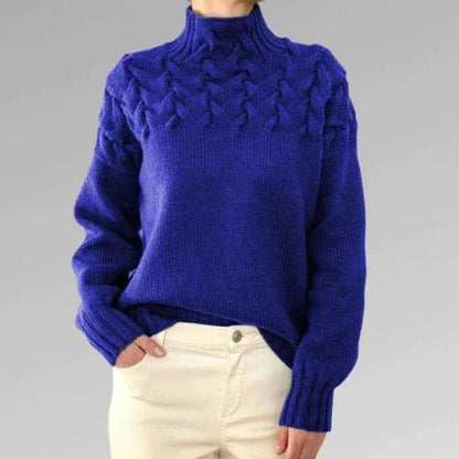 Suéter Mujer Cuello Alto Trenzado Abrigador