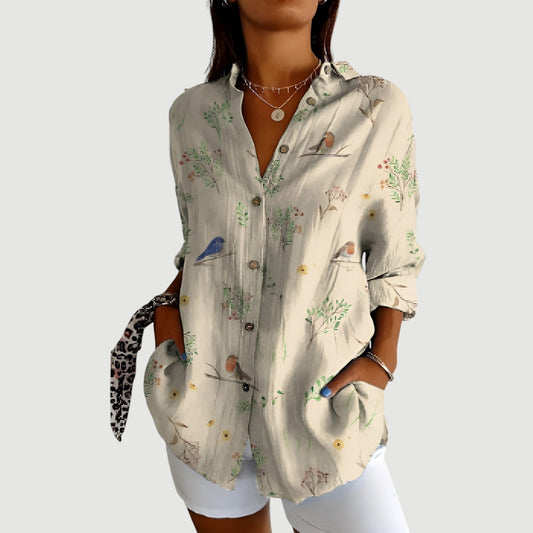 Blusa Mujer Elegante Cuello Alto Botones - Vestiria