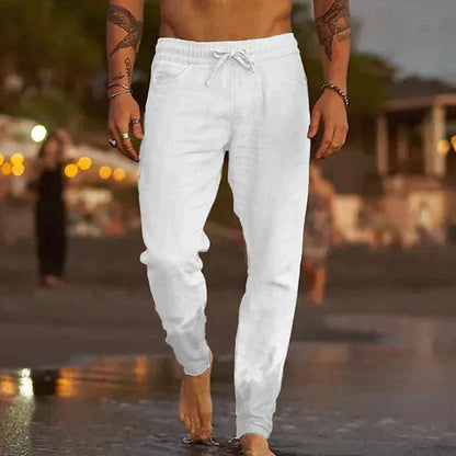 Pantalones Lino Hombre Clásicos Frescos