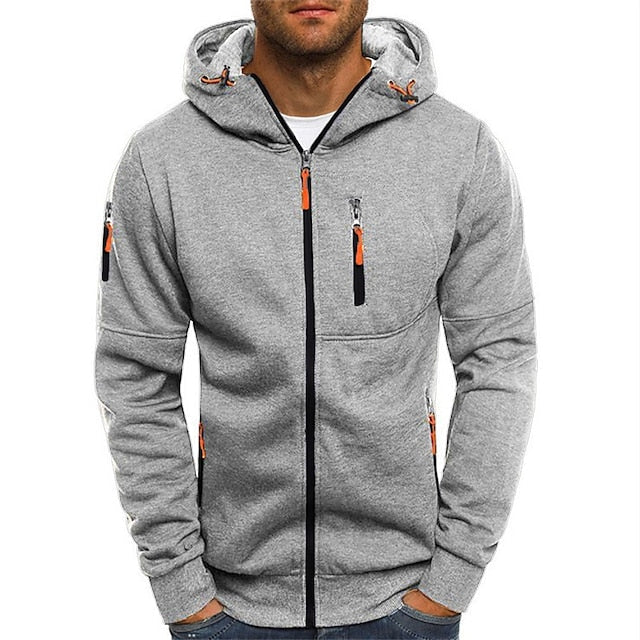 Chaqueta Hombre Impermeable con Capucha y Bolsas