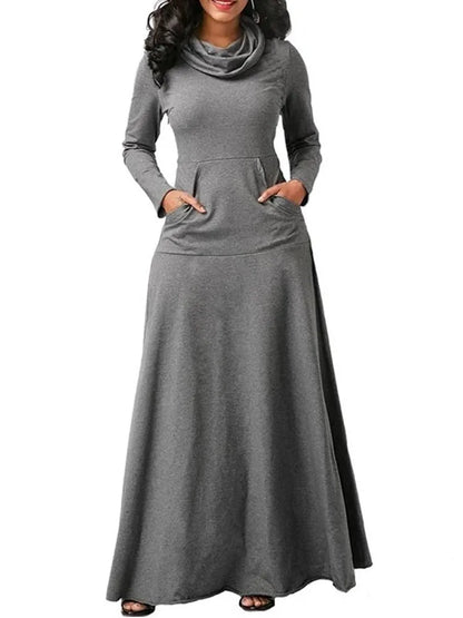 Vestido Maxi Mujer Escote Cascada Elegante - Vestiria