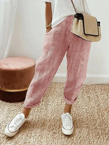 Pantalón Rayas Amplias Cintura Elástica Lorelle