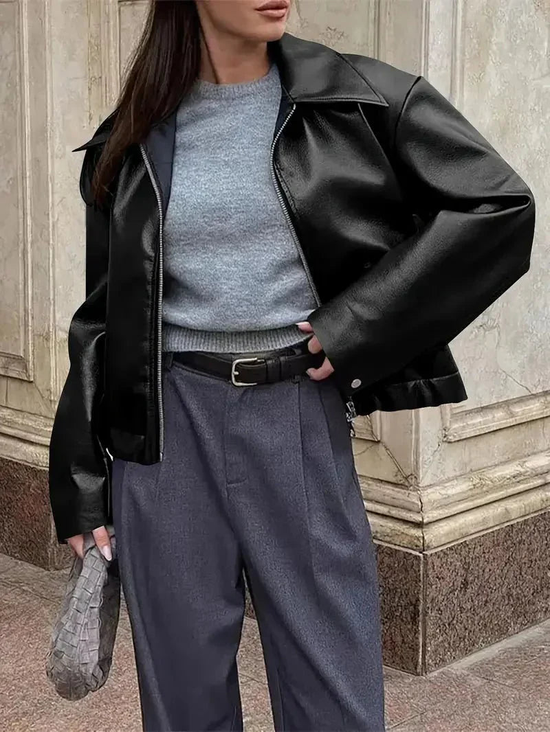Chaqueta Cuero Clásica Casual - Vestiria