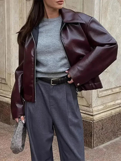 Chaqueta Cuero Clásica Casual