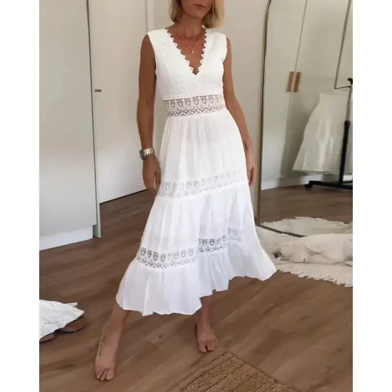 Vestido Verano Ligero con Encaje Elegante - Vestiria