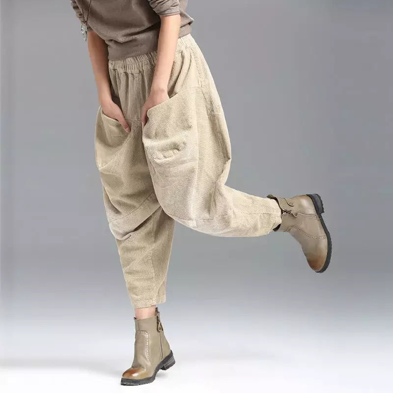 Pantalones Harén Terciopelo Suaves