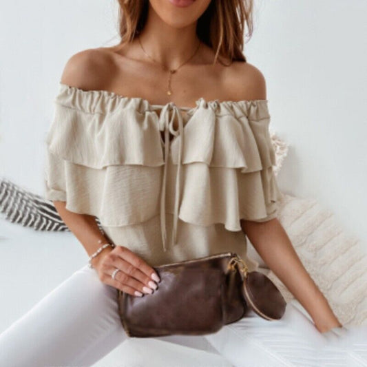 Top de Mujer Capas Hombros al Aire - Vestiria