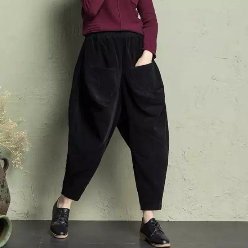 Pantalones Harén Terciopelo Suaves - Vestiria
