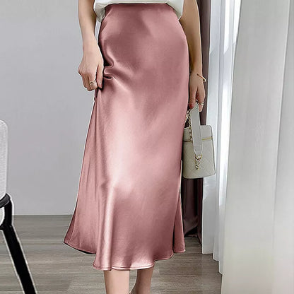 Falda de Satén Mujer Elegante y Chic