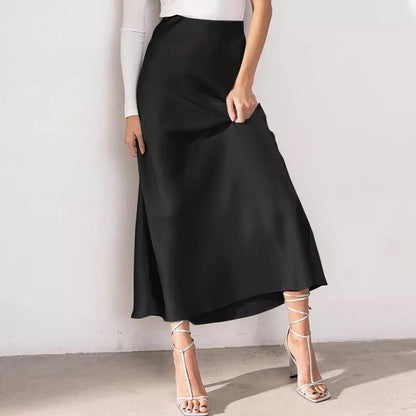 Falda de Satén Mujer Elegante y Chic