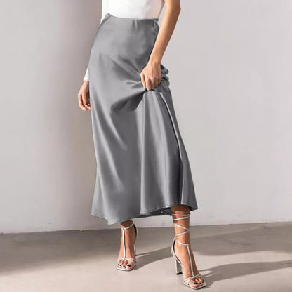 Falda de Satén Mujer Elegante y Chic