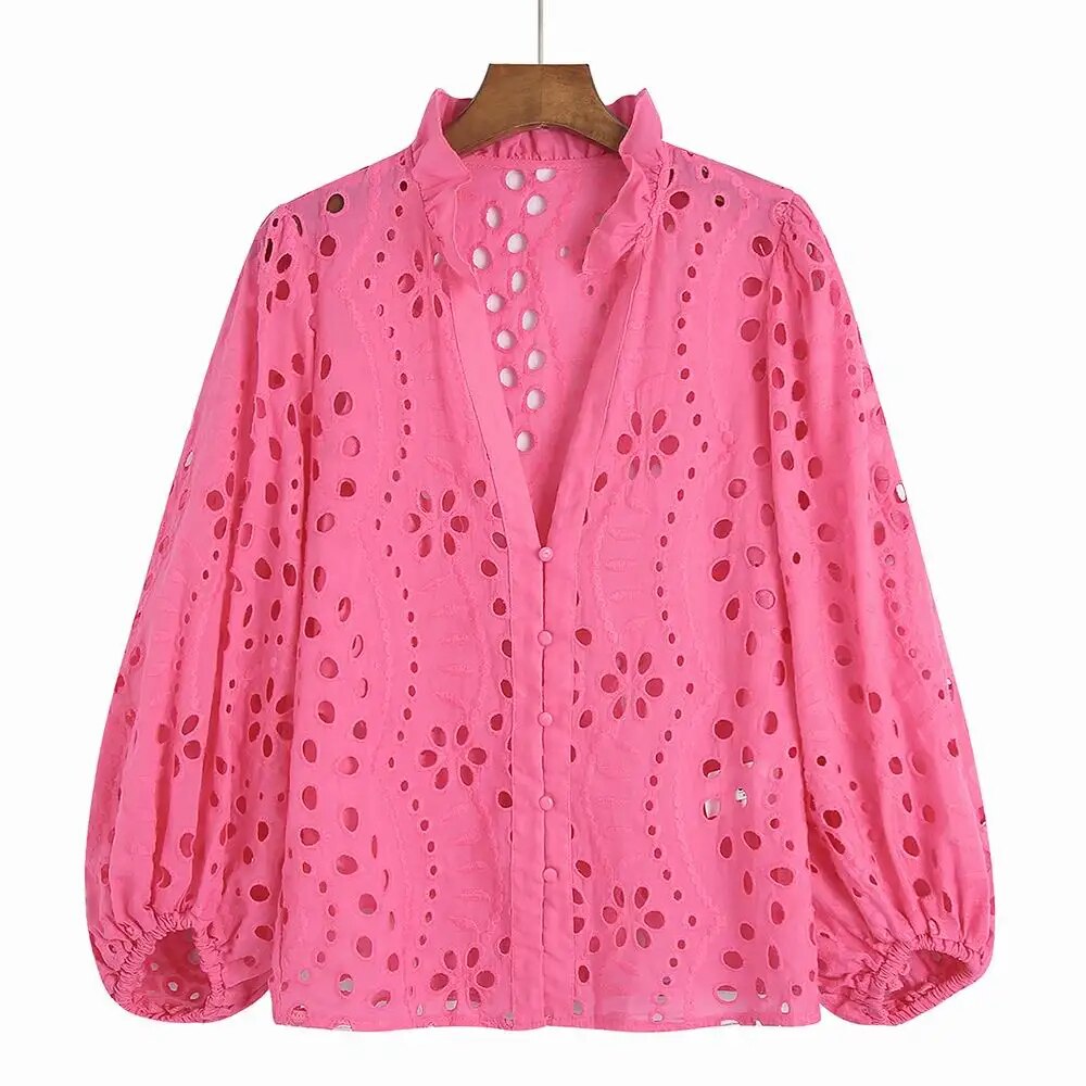 Blusa Mujer Estilo Boho Con Recortes