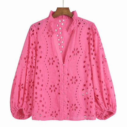 Blusa Mujer Estilo Boho Con Recortes