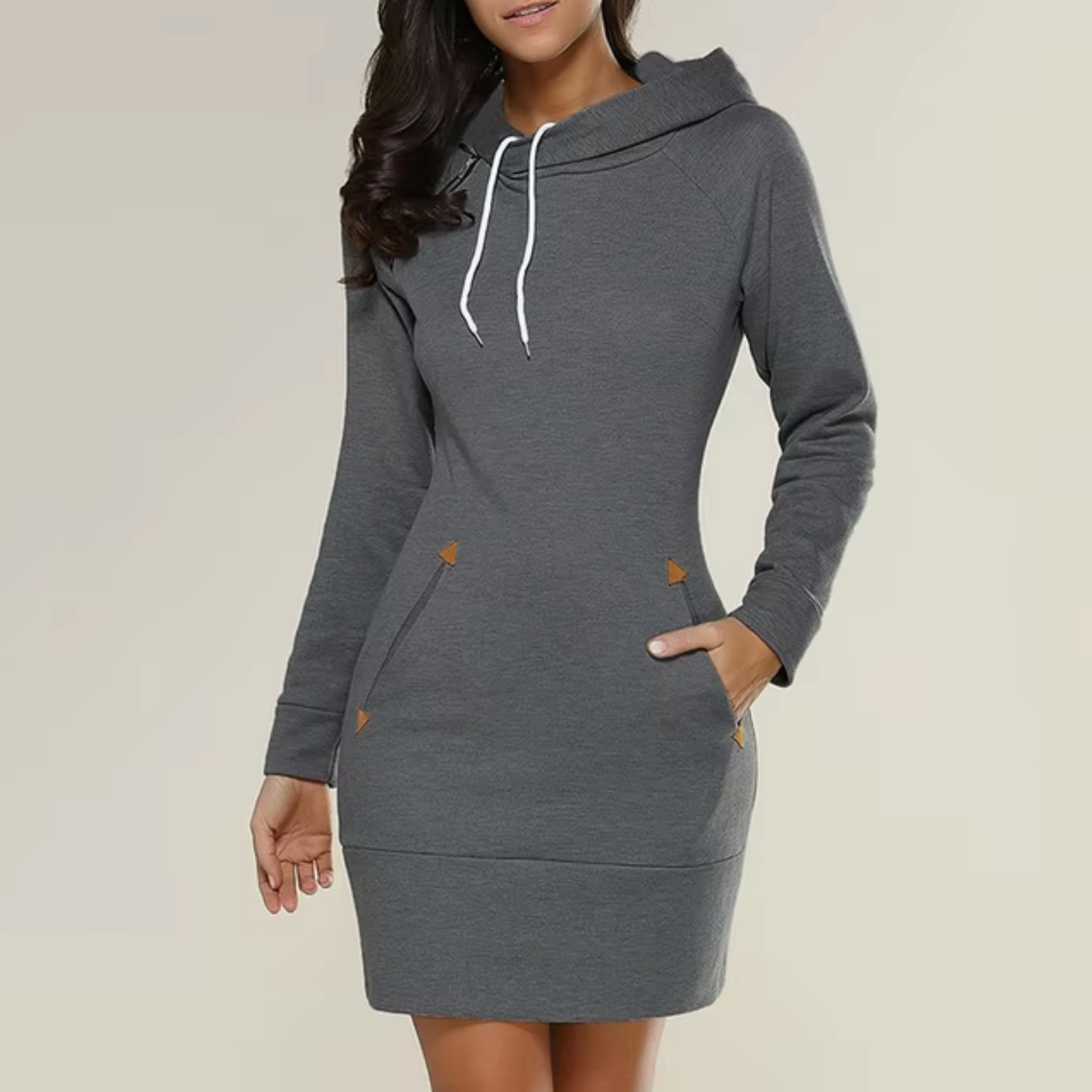 Vestido Suéter Con Capucha Cálido - Vestiria