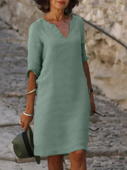 Vestido de Fiesta Escote en V Elegante Mujer