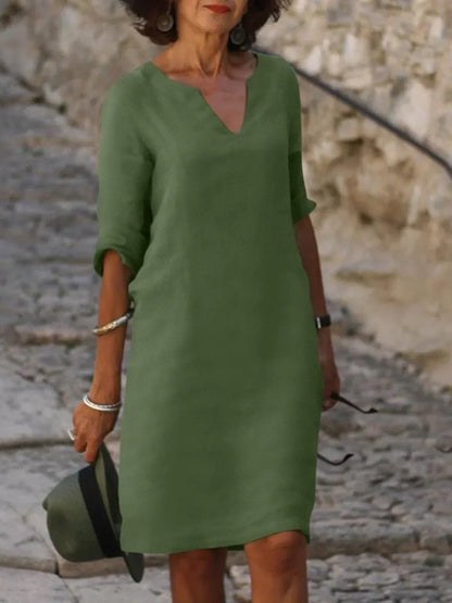 Vestido de Fiesta Escote en V Elegante Mujer