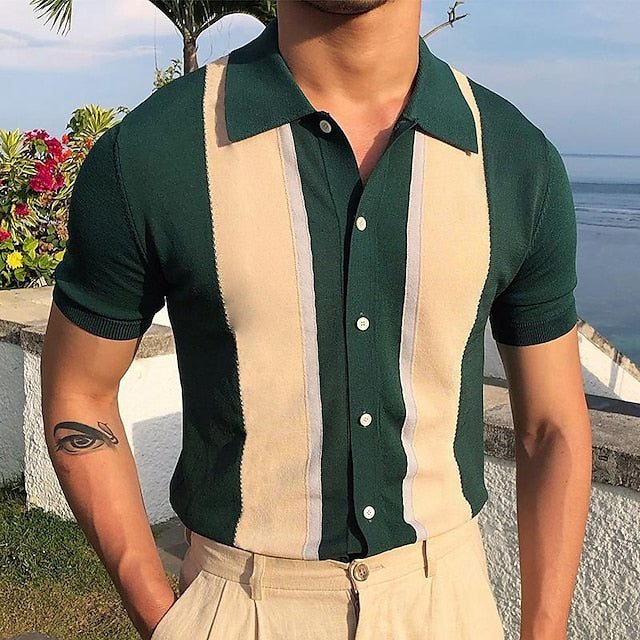 Camisa de punto ligero hombre estilo clásico