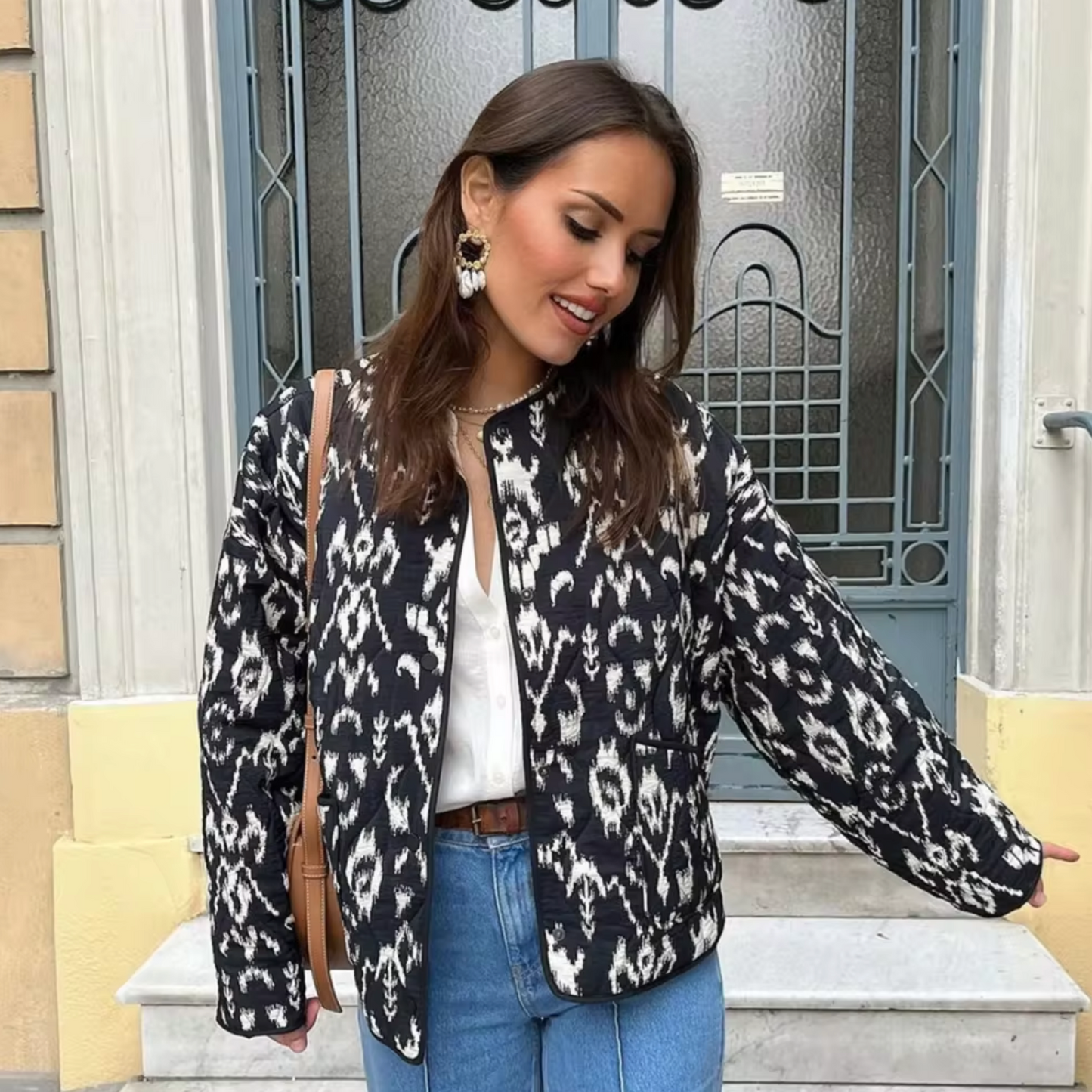 Chaqueta Estampada Étnica Mujer - Vestiria
