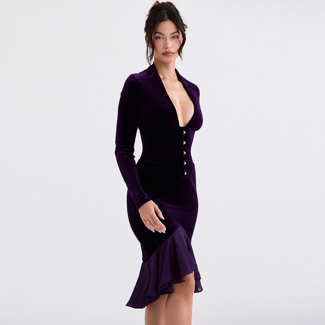 Vestido Corto de Terciopelo Seductor