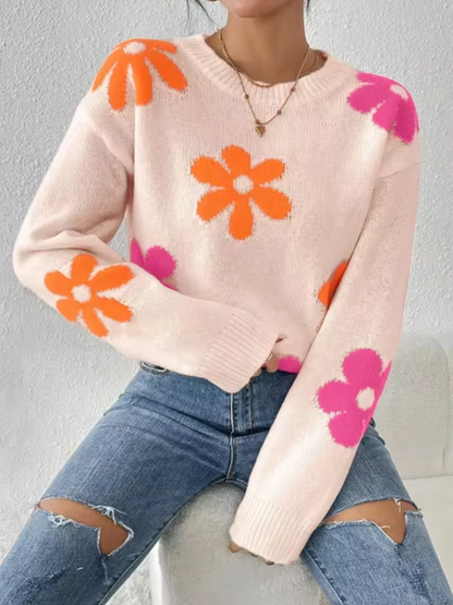 Sudadera floral suave y cálida