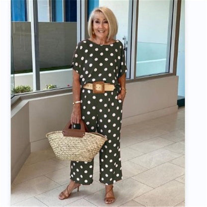 Conjunto de Puntos de Camisa y Pantalón Mujer