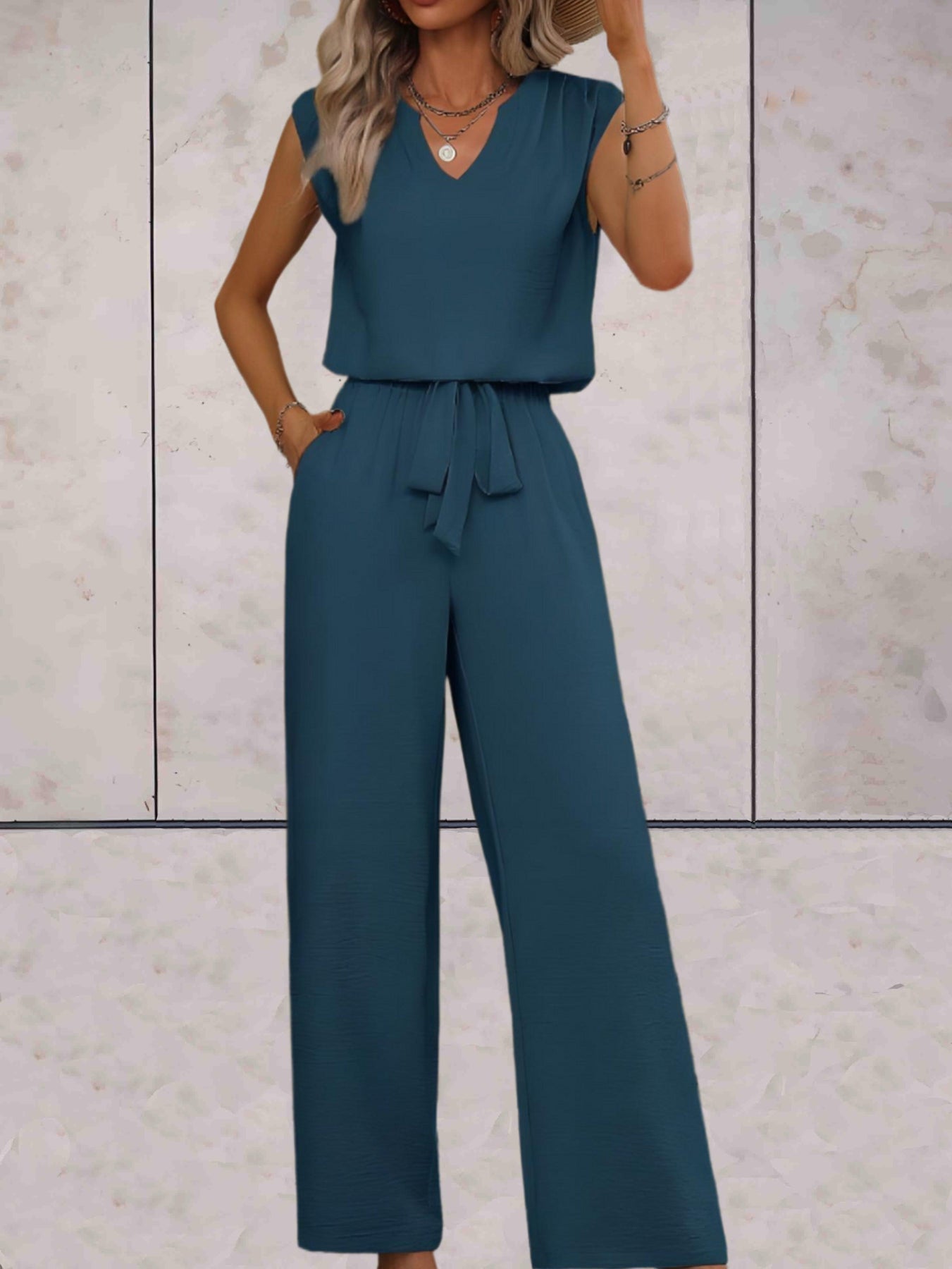 Conjunto de verano femenino blusa y pantalón elegante