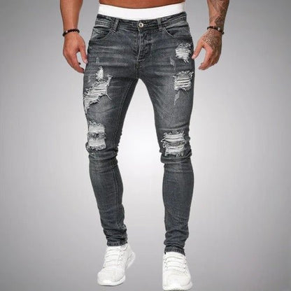 Vaqueros Hombre Estrechos Desgastados Moda