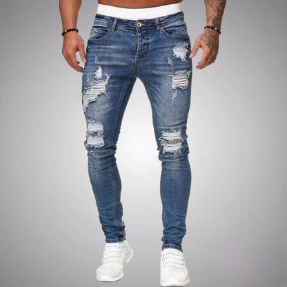Vaqueros Hombre Estrechos Desgastados Moda